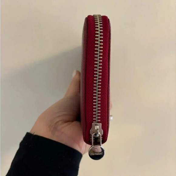 Monsac Red Leather Wallet - Picture 2 of 6